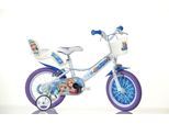 Kinderfahrrad DINO BIKES "16" Snowqueen Kinderfahrrad Mädchen stabiler Stahl-Rahmen Stützräder" Gr. 25, weiß, Fahrräder, Kinder, 25cm, 14 Zoll (35,56cm), Kinderfahrrad, mit Stützrädern, Korb und Puppensitz