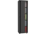 Aktenschrank VCM "Büroschrank Schiebetüren Aktenschrank Ulas 5fach", schwarz (anthrazit), B:49cm T:38cm, Obermaterial: 100% Holz Wood., Schränke, Aktenschrank
