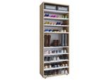 Schuhschrank VCM "XXL Holz Großer Schuhschrank Schuhregal Lona 9", braun (sonoma, eiche), B:70cm T:37cm, Obermaterial: 100% Holz Wood., Schränke, Schuhschrank