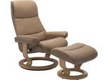 Relaxsessel STRESSLESS "View", braun (almond paloma), B:78cm H:105cm T:78cm, Leder BATICK: BATICK ist ein leicht korrigiertes, durchgefärbtes und genarbtes Möbelleder, bei dem die meisten Unebenheiten und Spuren in der Regel entfernt wurden.;Leder PALOMA: PALOMA ist ein durchgefärbtes Semianilin-Möbelleder mit natürlicher Narbung.;ROHLEDER Stoff Q2 FARON: Ein fester zuverlässiger Bouclé mit einem