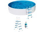 Rundpool MY POOL BWT, weiß, H:110cm Ø:400cm, Schwimmbecken, Rundpool, 3-tlg., ØxH: 400x110 cm