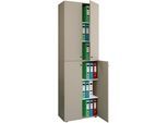 Aktenschrank VCM "Büroschrank Bücher Ordner Aktenschrank Lona 6fach", grau, B:70cm T:40cm, Obermaterial: 100% Holz Wood., Schränke, Aktenschrank