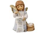 Engelfigur GOEBEL "Engel - Mein neues Rezept, Weihnachtsdeko, Höhe ca. 10,5 cm", bunt, B:5,5cm H:10,5cm T:9cm, Biskuitporzellan, Dekofiguren, Engelfigur, Sammlerfigur, Weihnachtsfigur, Dekofigur aus Biskuitporzellan