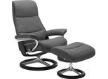 Relaxsessel STRESSLESS "View", grau (grau batick), B:91cm H:110cm T:85cm, Leder BATICK: BATICK ist ein leicht korrigiertes, durchgefärbtes und genarbtes Möbelleder, bei dem die meisten Unebenheiten und Spuren in der Regel entfernt wurden.;Leder PALOMA: PALOMA ist ein durchgefärbtes Semianilin-Möbelleder mit natürlicher Narbung.;ROHLEDER Stoff Q2 FARON: Ein fester zuverlässiger Bouclé mit einem str