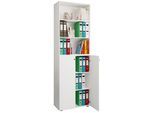 Aktenschrank VCM "Büroschrank Regal Ordner Aktenschrank Lona 6fach", weiß, B:70cm T:40cm, Obermaterial: 100% Holz Wood., Schränke, Aktenschrank