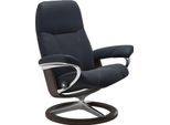 Relaxsessel STRESSLESS "Consul", blau (shadow blau paloma), B:91cm H:102cm T:79cm, Leder BATICK: BATICK ist ein leicht korrigiertes, durchgefärbtes und genarbtes Möbelleder, bei dem die meisten Unebenheiten und Spuren in der Regel entfernt wurden.;Leder PALOMA: PALOMA ist ein durchgefärbtes Semianilin-Möbelleder mit natürlicher Narbung.;ROHLEDER Stoff Q2 FARON: Ein fester zuverlässiger Bouclé mit