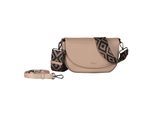 Satteltasche GABOR "Linda", Damen, Gr. B/H/T: 25,5cm x 16,5cm x 9cm, beige (taupe), Polyurethan, Taschen Satteltasche, weiches Kunstleder mit elegantem Schultergurt aus edlem Gewebeband