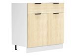 Unterschrank VCM "Küchenschrank B80 cm Unterschrank Schublade Fasola", braun (weiß, honig, eiche), B:60cm T:46cm, Obermaterial: 100% Holz Wood., Schränke, Unterschrank