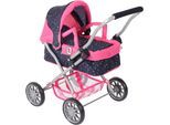 Puppenwagen CHIC2000 "Smarty, Mini-Kuschelwagen", blau (konfetti), Puppenwagen, KinderB:56cm H:56cm T:56cm, Kunststoff, Metall, Stoff, Puppenwagen, mit herausnehmbarer Tragetasche, B:56cm H:56cm T:56cm