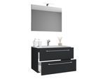 Waschtisch VCM "3-tlg. Waschplatz Waschtisch Badinos Schublade SP", schwarz, B:60cm T:46cm, Waschtische, Waschtisch