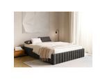 Boxxx Polsterbett, Schwarz, Textil, Birke, Schichtholz, 140x200 cm, Bettkasten, in verschiedenen Größen erhältlich, Schlafzimmer, Betten, Polsterbetten