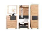 Xora Garderobe, Anthrazit, Eiche Artisan, Holzwerkstoff, 230x195x45 cm, Garderobe, Garderoben-Set & Garderoben-Serien, Garderoben-Sets