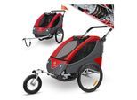 KESSER® Kinderanhänger Fahrradanhänger 360° Drehbar mit Federung 2in1 Joggerfunktion Kinderfahrradanhänger + 5-Punkt Gurt Jogger Fahrrad Anhänger für 1 bis 2 Kinder max. 40kg