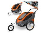 KESSER® Kinderanhänger Fahrradanhänger 360° Drehbar mit Federung 2in1 Joggerfunktion Kinderfahrradanhänger + 5-Punkt Gurt Jogger Fahrrad Anhänger für 1 bis 2 Kinder max. 40kg