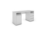 byLIVING Schreibtisch LOBO, Breite 138 cm, weiß, 2 offenen Fächern, 3 Schubladen