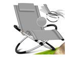 KESSER® Relaxliege Liegestuhl Gartenliege Gartenstuhl Klappstuhl faltbar Schwungliege Schaukelsessel ergonomische Relaxsessel wetterfest 180 kg Belastung 174 x 78 x 89 cm