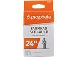 Fahrradschlauch PROPHETE "Fahrradschlauch", schwarz, Fahrradschläuche, 48mm, Dunlopventil (DV), 24 Zoll (60,96cm)
