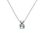 Kette mit Anhänger ZEEME "Silber 925 rhodiniert 42+3cm mit Blautopas (beh.)", weiß, Halsketten, Damen, 42+3cm, Silber 925 (Sterlingsilber), L: 45 B: 7mm, glänzend, B:7mm