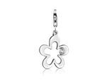 Charm-Einhänger NENALINA "Blumen-Anhänger Zirkonia Kristalle 925 Silber", silber, Charms, Damen, mit Steinen, Silber 925 (Sterlingsilber)