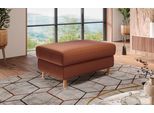 Polsterhocker HOME AFFAIRE "Calypso", braun (haselnuss), B:100cm H:48cm T:65cm, 100%Polyester, Hocker, Polsterhocker, Holzfuesse mit Metallteller