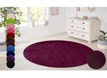 Teppich HANSE HOME "Shashi" Gr. 10, lila (brombeer), H:8,5mm Ø:200cm, Kunstfaser, Teppiche, Teppich, Kurzflor, Unifarben, Teppich, Weich, Esszimmer, Kinderzimmer, Flur