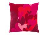 Dekokissen PAD "HEARTS EMBROIDERY", hot pink, herzen, B:45cm H:2cm L:45cm, Polyester, Dekokissen_Sitzkissen_Kissenhüllen, schicke stickerei