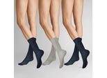 Socken HUDSON "EASY³ 3-PACK", Damen, Gr. 43-46, set marine, Baumwollmischung, normal, Socken Socken, bequemer Komfortbund