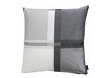 Dekokissen APELT "Nalon" Gr. 1, grau (grau, weiß, anthrazit, ornamente), B:48cm L:48cm, Polyester, Dekokissen_Sitzkissen_Kissenhüllen, Kissenhülle mit Füllung, 1 Stück