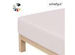 Spannbettlaken SCHLAFGUT "Basic Cotton Bettlaken, 160 g/m², 100% Baumwolle, Spannbetttuch", rosa (sand light), 1 Stk., Jersey, 180-200x190-200 20cm, Jersey, Obermaterial: 100% Baumwolle, Bettlaken, Spannbettlaken, Spannbettlaken bis 20 cm Matratzenhöhe, bügelfrei und pflegeleicht