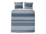 Bettwäsche FLORELLA "Laurenz blau Edel-Satin, 100% Baumwolle", blau, B/L: 200cm x 220cm, 1 Stk., 2 Stk., Satin, B/L: 70cm x 90cm, Satin, Obermaterial: 100% Baumwolle CO., Bettwäsche, Bettwäsche