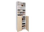 Schuhschrank VCM "XL Holz Großer Schuhschrank Schuhkommode Lona 10", braun (weiß, sonoma, eiche), B:70cm T:40cm, Obermaterial: 100% Holz Wood., Schränke, Schuhschrank