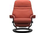 Relaxsessel STRESSLESS "Sunrise", rot (henna batick), B:88cm H:103cm T:78cm, Leder BATICK: BATICK ist ein leicht korrigiertes, durchgefärbtes und genarbtes Möbelleder, bei dem die meisten Unebenheiten und Spuren in der Regel entfernt wurden.;Leder PALOMA: PALOMA ist ein durchgefärbtes Semianilin-Möbelleder mit natürlicher Narbung.;ROHLEDER Stoff Q2 FARON: Ein fester zuverlässiger Bouclé mit einem