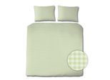 Bettwäsche FLORELLA "Karo Five leinen Edel-Satin, 100% Baumwolle", beige (leinen), B/L: 200cm x 240cm, 1 Stk., 2 Stk., Satin, B/L: 70cm x 90cm, Satin, Obermaterial: 100% Baumwolle CO., Bettwäsche, Bettwäsche
