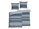 Bettwäsche FLORELLA "Laurenz blau Edel-Satin, 100% Baumwolle", blau, B/L: 140cm x 200cm, 2 Stk., 2 Stk., Satin, B/L: 70cm x 90cm, Satin, Obermaterial: 100% Baumwolle CO., Bettwäsche, Bettwäsche
