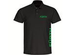 multifanshop Poloshirt - Fürth - Brust & Seite - Druck grün - Polo