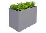 Hochbeet MCW-P64, Metallhochbeet Gemüse-/Pflanzbeet Blumenkasten Pflanzkübel Garten Stahl 77x100x50cm ~ grau