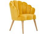 Mid.you Sessel, Gelb, Ecru, Holz, Textil, Kautschukholz, massiv, Sperrholz, 67x80x65 cm, Wohnzimmer, Sessel, Polstersessel