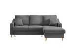 Ecksofa VALENTINA Cord ca. 228x150 cm Grau