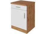 Held Küchenunterschrank ca. 50 cm Weiß/Eiche
