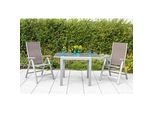 Gartenklappsessel 2er-Set Taupe verstellbar