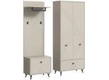 Garderobe Notes 3-tlg. ca. 195x190 cm Sandbeige