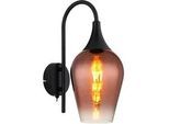 Wandleuchte Lavus Schwarz/Kupferfarben max. 40 W Wandlampe