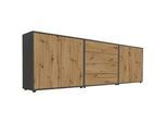 Sideboard Mailand Set 5 Anthrazit/Eiche