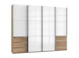Schwebetürenschrank Level 36D ca. 300 cm Weiß/Eiche Dekor