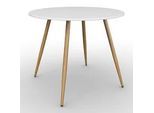 Esstisch John Weiß MDF rund L/B/H ca. 100/100/75 cm