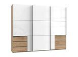 Schwebetürenschrank Level D36 ca. 300 cm Weiß/Eiche Dekor