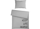 Bettwäsche Keep Life Grau ca. 140x200cm