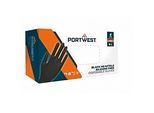 Portwest Einmalhandschuhe HD Nitril, ungepudert, Crystal-Grip-Technologie, Stärke 7 mm, Nitrilgummi, XXL, schwarz, Box mit 100 Stück