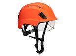 Portwest Bergsteiger-Helm PS80, EN 397/EN 12492, belüftet, integriertes Visier, verstellbares Kopfteil, ABS und PC, orange