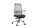 hjh OFFICE Profi Bürostuhl CHIARO T2 WHITE Stoff / Netzstoff mit Armlehnen (höhenverstellbar)